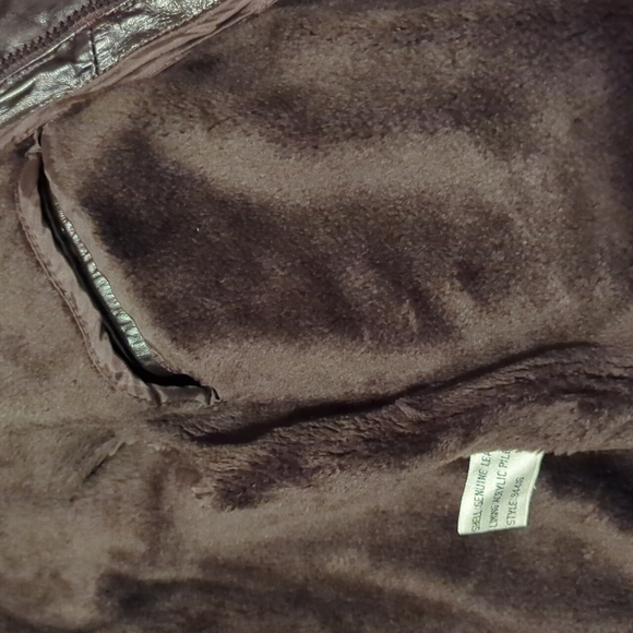 Vintage 80s Wilson's Leather Bomber Jacket with Removeable Faux Fur Lining Sz 40 - Picture 7 of 8